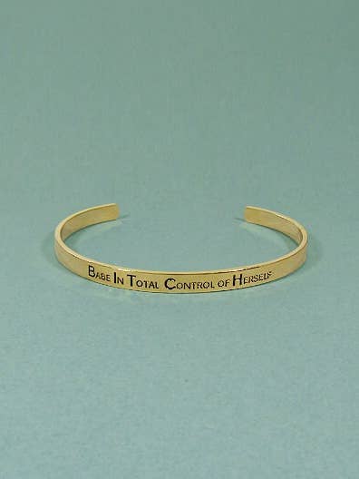 Be In Total Control Of Herself (bitch) Stamped Cuff Bracelet for wholesale by TheTizana