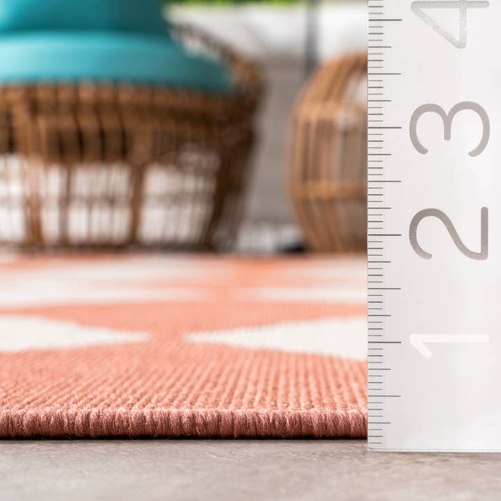 Beige Sabina Diamond Trellis Indoor/Outdoor Area Rug for wholesale on Faire18