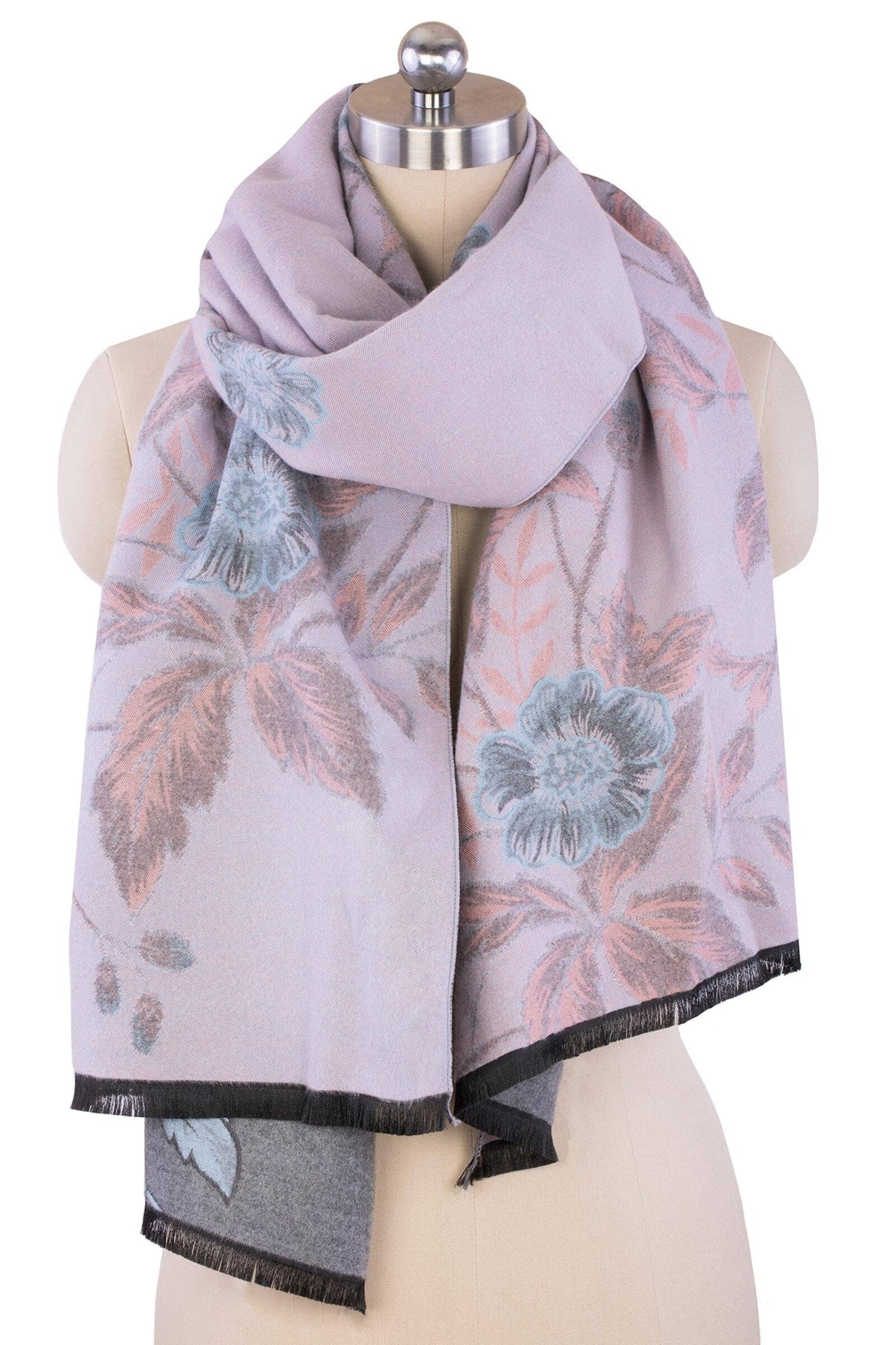 SAACHI – Cachecol - Mulher por atacado – Lenço floral reversível2