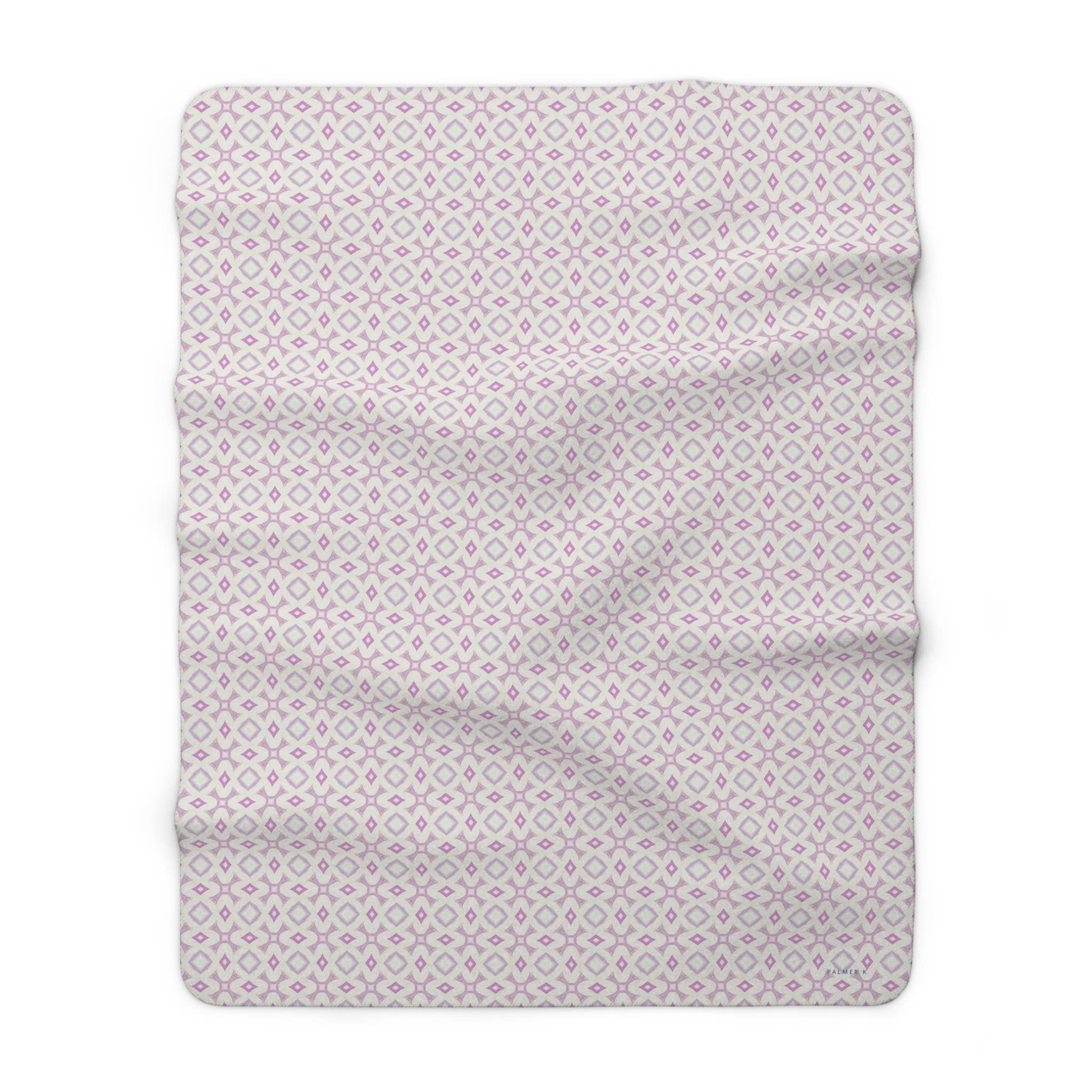 PALMER K Designs - Wholesale Throw Blanket - Sherpa Throw / Blanket: Pink / White Geometric (OH/P11)5