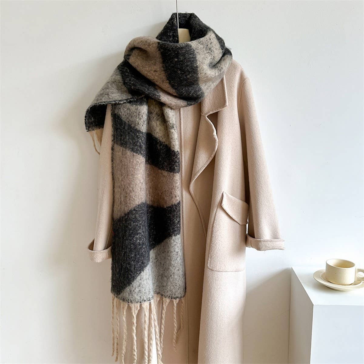 ACCITY - Wholesale Scarf - Women's - Colorblock Winter Scarf - Thick Warm Unisex Wrap_CWASC09699