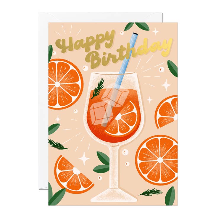 Cocktail Verjaardagskaart – Aperol Spritz Ontwerp voor Mannen voor wholesale door Ricicle Cards