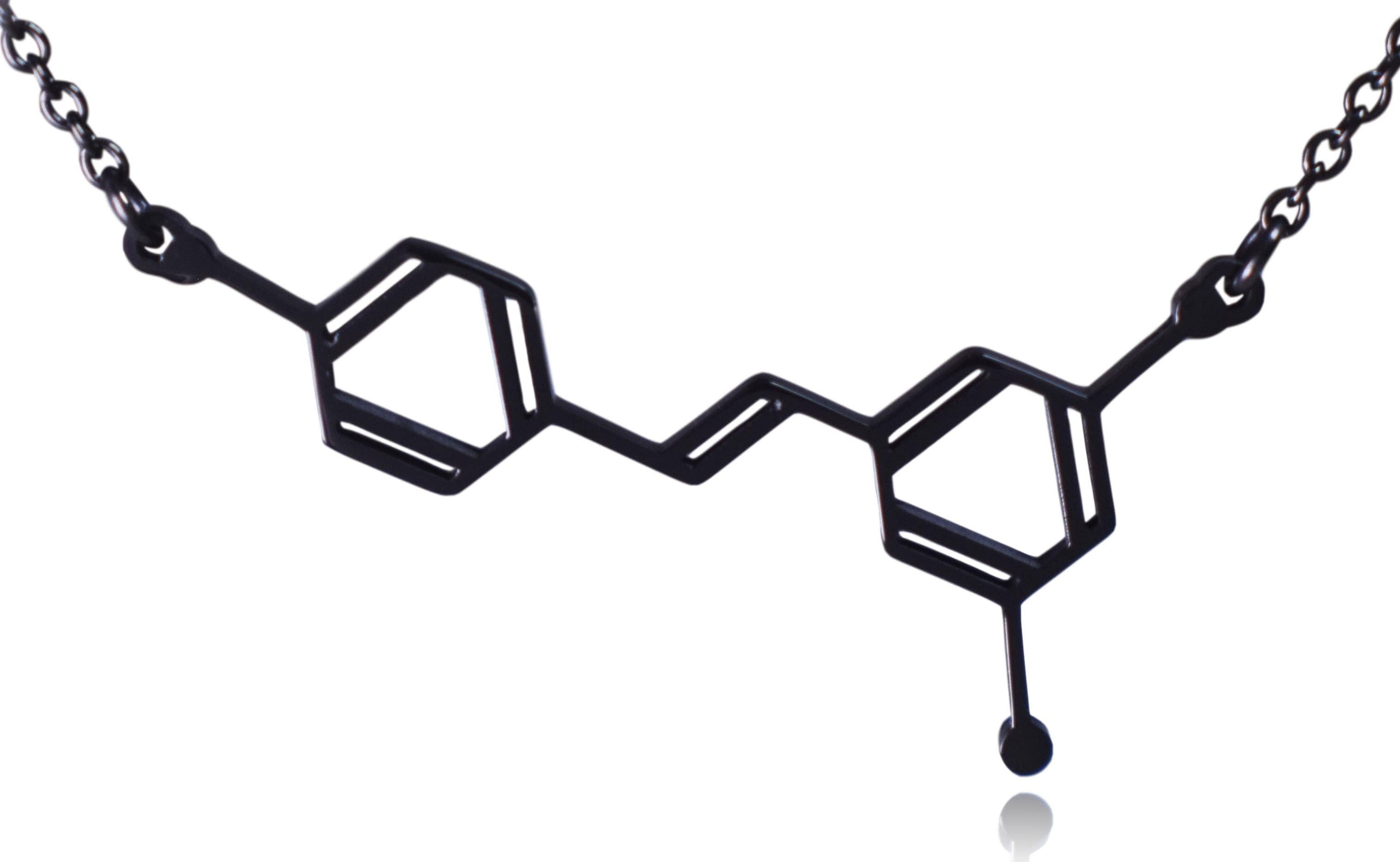 Clayton Jewelry Labs - Vendita all'ingrosso Collana con ciondolo/pendaglio - Collana in acciaio inossidabile con molecola di resveratrolo di vino9