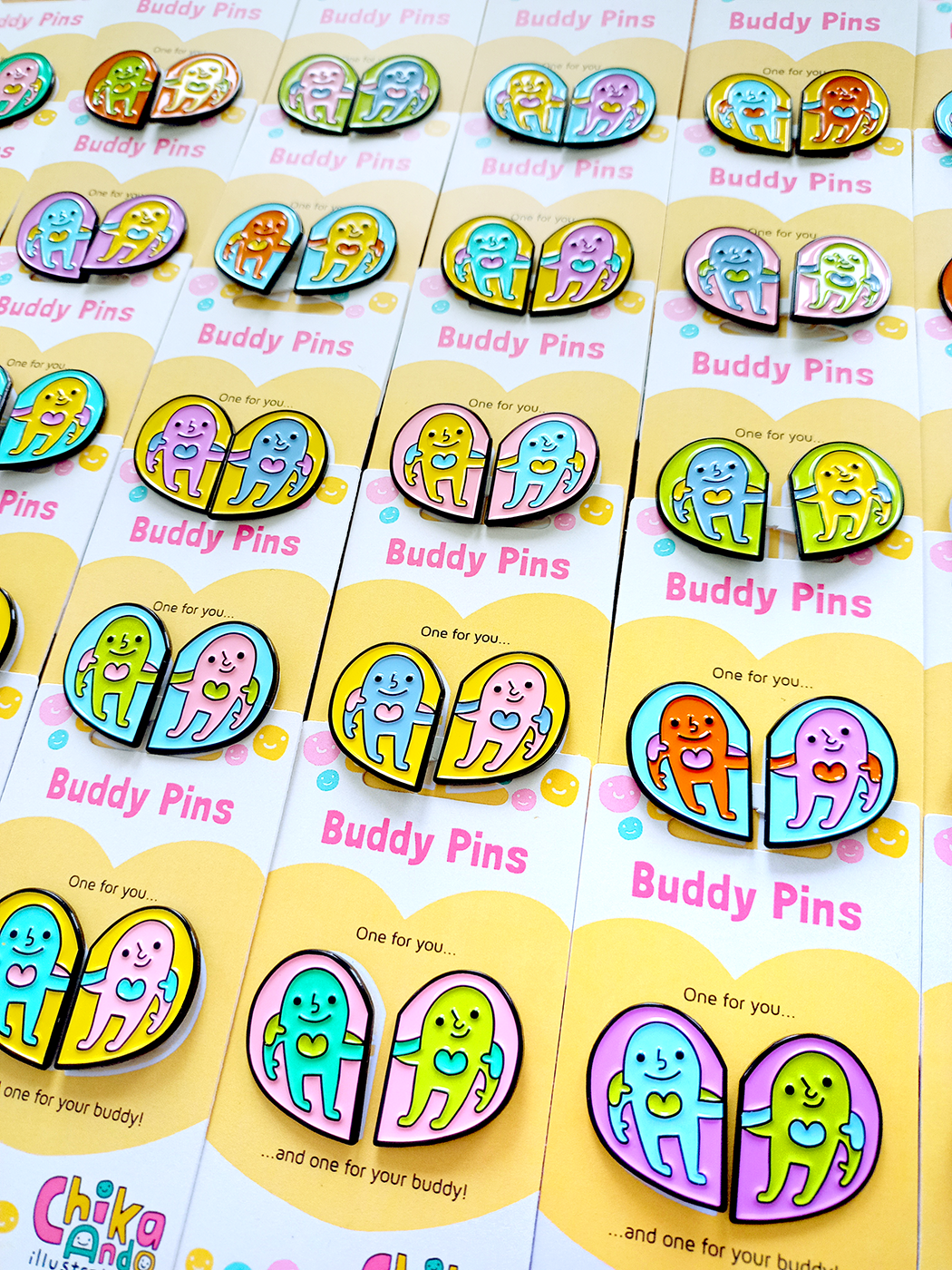 Chika Ando Illustration - Wholesale Lapel Pin/Button - Buddy Pins - A Cute Pair Of Enamel Pins7