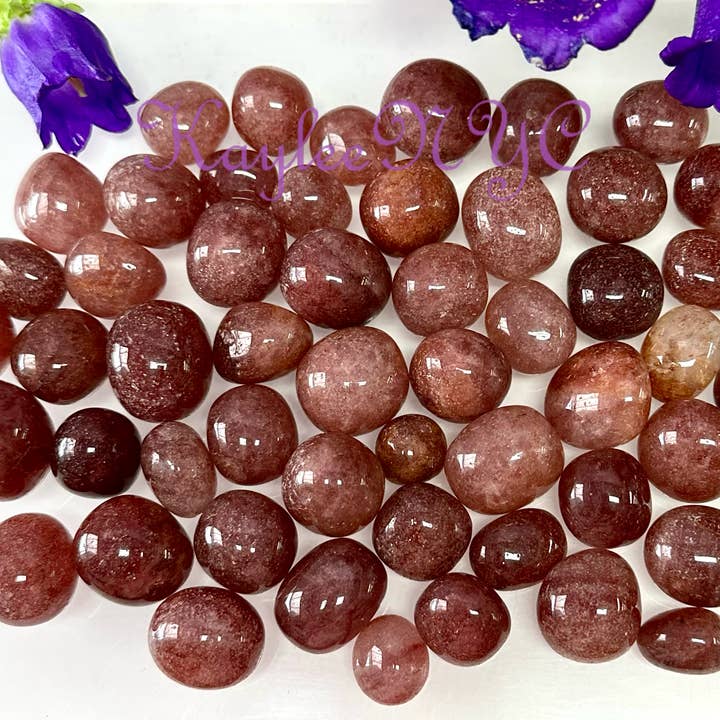 KayleeNYC - Wholesale Spiritual Stone/Crystal - 2 Lbs Natural Strawberry Quartz Tumble Healing Energy