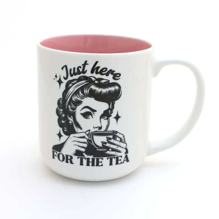 Lenny Mud - Wholesale Coffee Mug - Just Here for The Tea, or coffee mug, spill the tea