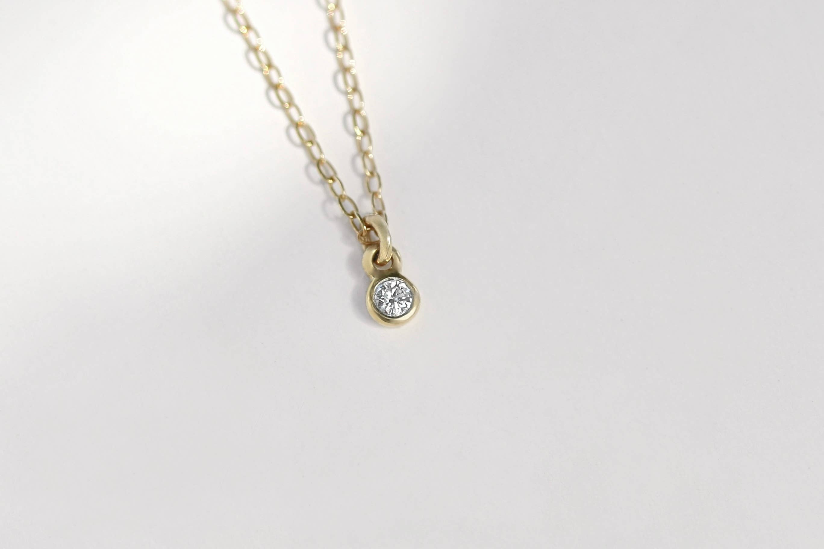 Kaylie Dawn Jewelry - Wholesale Pendant/Charm Necklace - Tiny Real Diamond Necklace Dainty Gold Filled Chain Handmade2