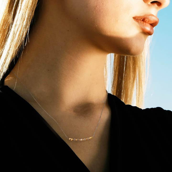 Glistening Lace Diamond Necklace for wholesale by J + I Jewelry