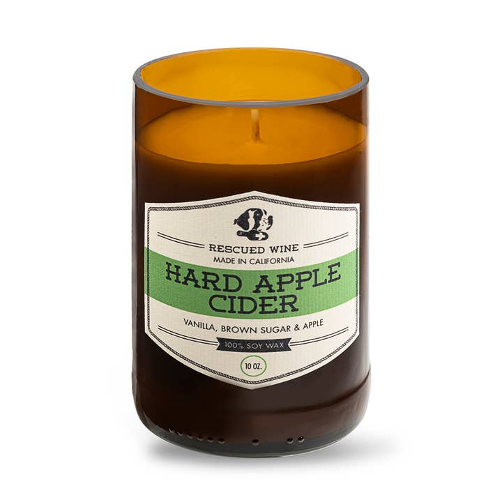 Sojakerze aus hartem Apfelwein — Upcycling-Kerzen — Kerzen für Herren für den Großhandel von Rescued Wine Candles
