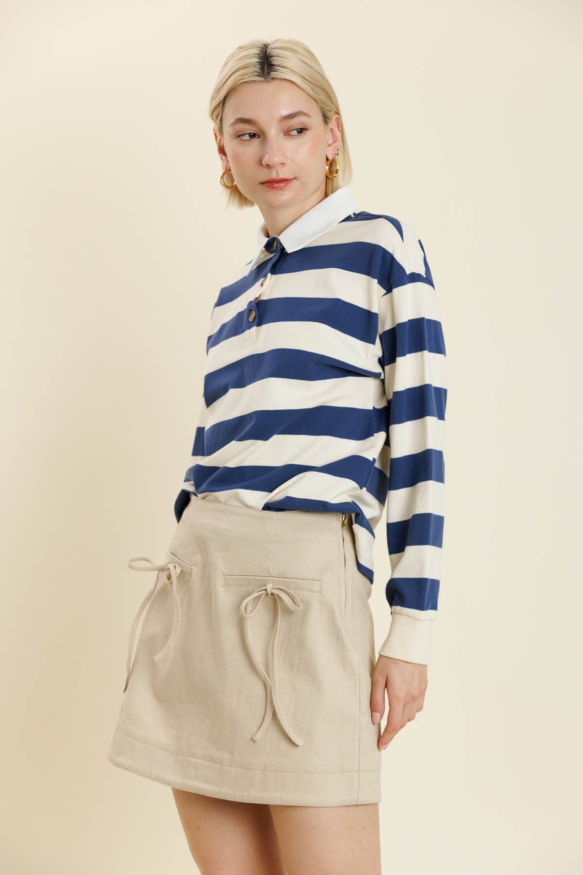 Aureum - Wholesale Blouse - Women's - AT2206 - STRIPED RUGBY SHIRT1