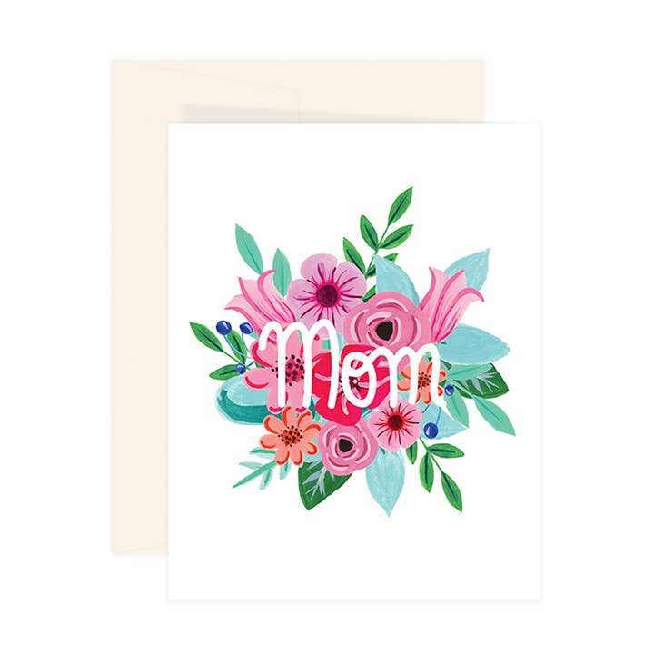 Pink Flowers Mom Card for wholesale by Paige & Willow