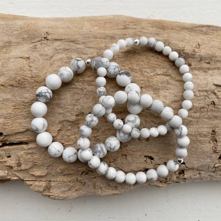 howlite genuine gemstone bracelet for wholesale by sarahannedipity