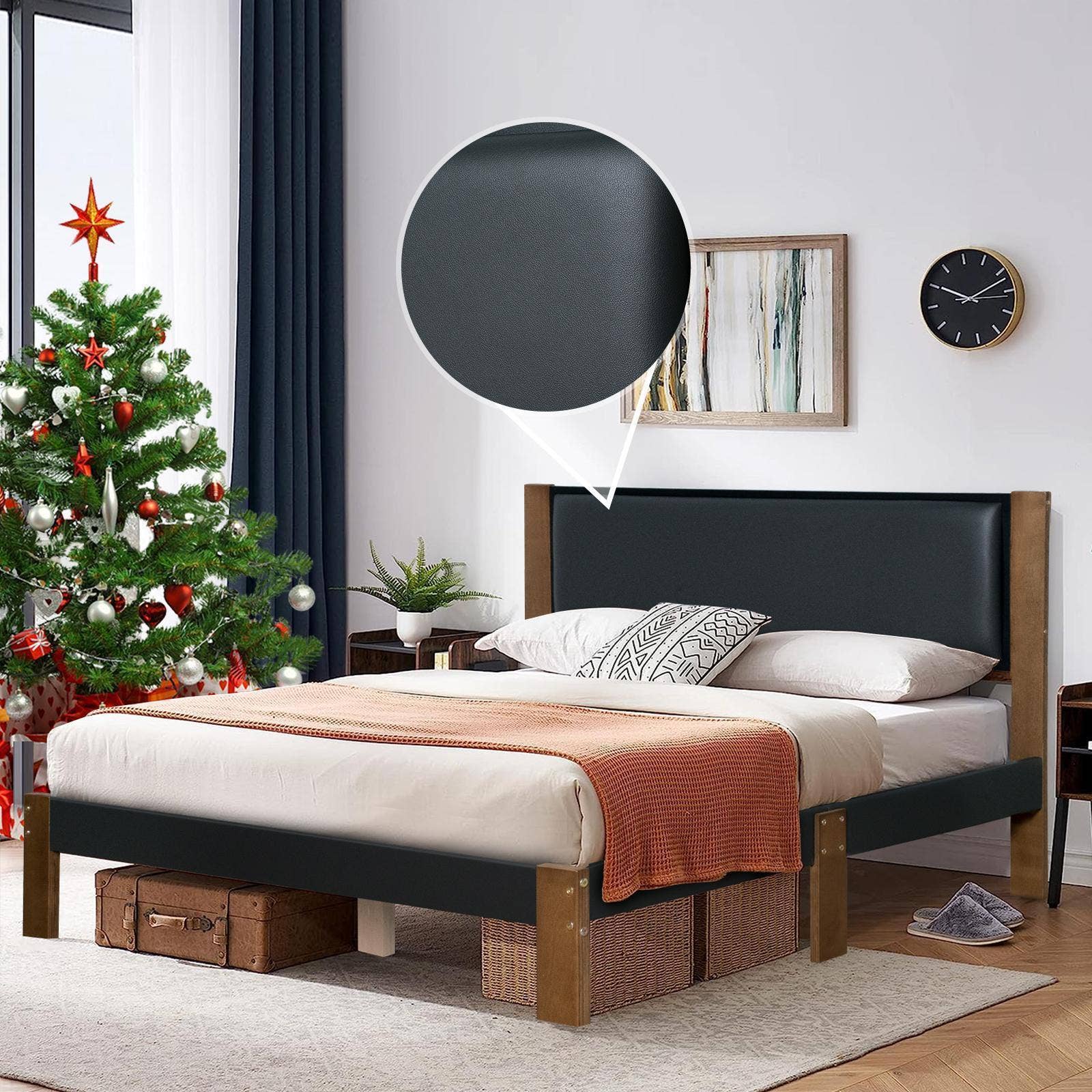 OUVR - Wholesale Bedroom Furniture - Queen Bed Frame, Platform Bed Frame with Headboard, Bed Fram4