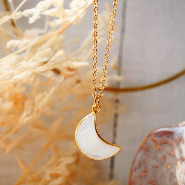 GINANDGER - Wholesale Pendant/Charm Necklace - NECKLACE MOON TANDAVA RAINBOW MOONSTONE2
