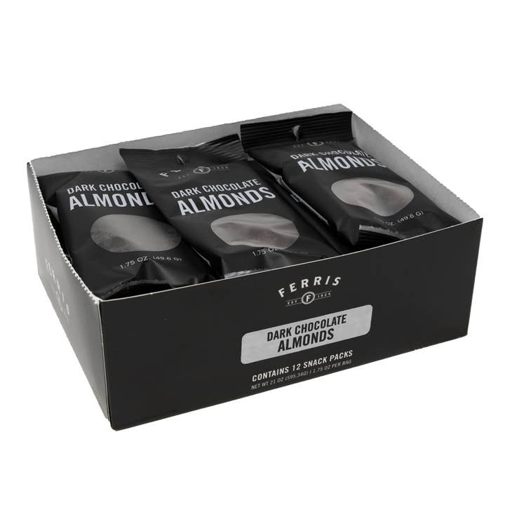 Ferris Coffee & Nut Co. - Wholesale Chocolate Covered Sweets - Dark Chocolate Almonds 1.75 oz.2