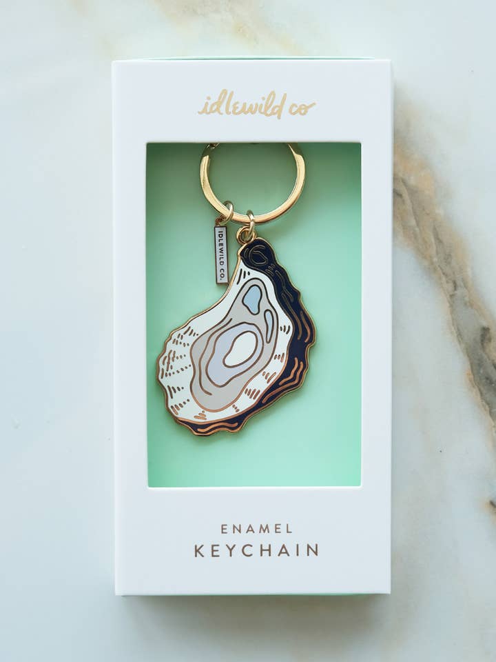 Oyster Enamel Keychain for wholesale by Idlewild Co.