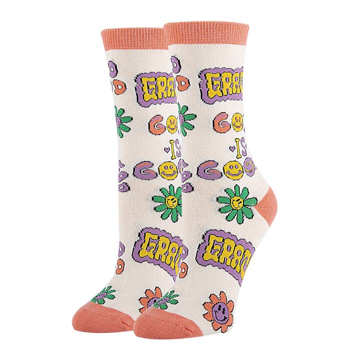 God is Good | Women's Funny Crew Socks for wholesale by Oooh Yeah/Sock It Up/Oooh Geez Slippers