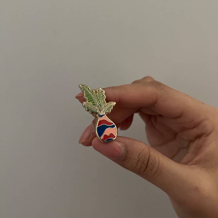 Roshni Desai & Things – wholesale Lapel pin/button – Potted Plant Pin Badge Plant Pin Enamel Pin Plant Enamel Pin1