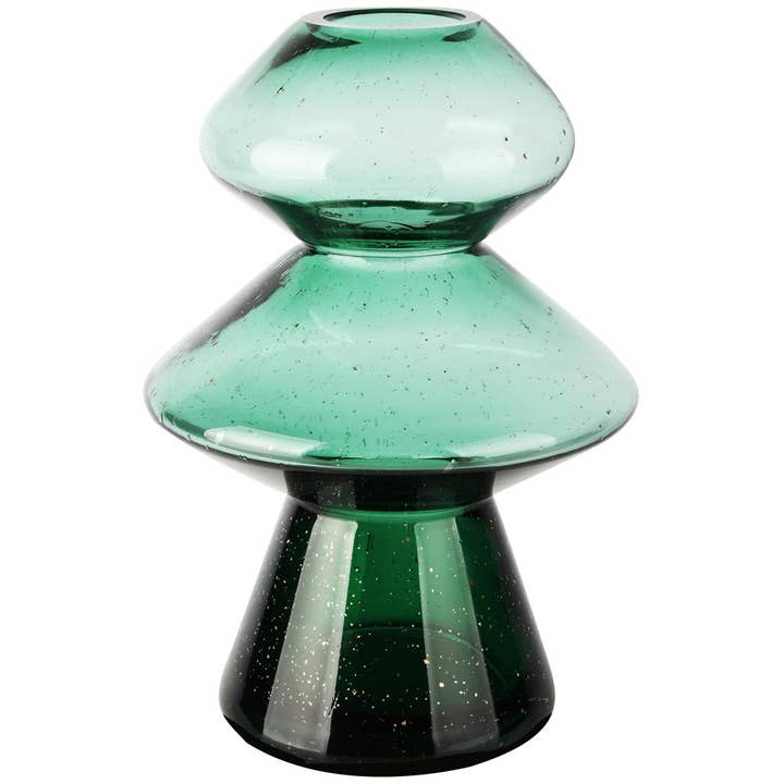 Vas 'Guldflekkad', grön, glas, 17x17x26cm för wholesale av Dekoratief