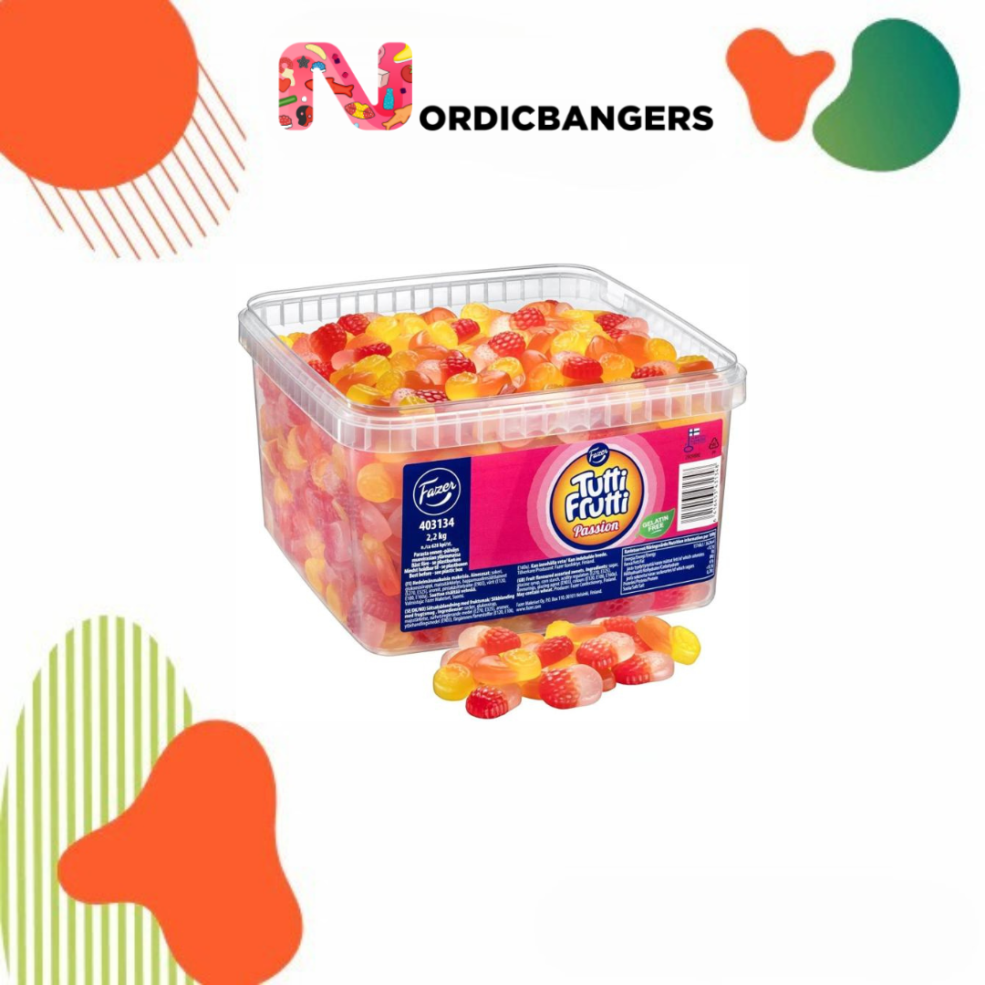 Nordicbangers - Swedish Candy Supply – Großhandel Weingummi – Nordicbangers Tutti Frutti Passion – Schwedische Weiche Fruchtgummi mit Passionsfruchtgeschmack3