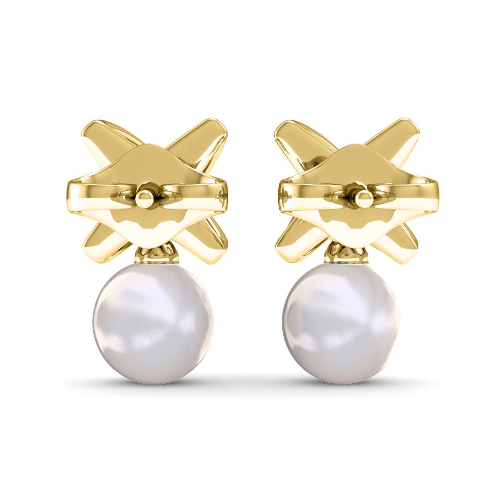 CARALI / MYC Paris – Brincos de argola por atacado – Brincos Chris com Pérola e Cristal Dourados3