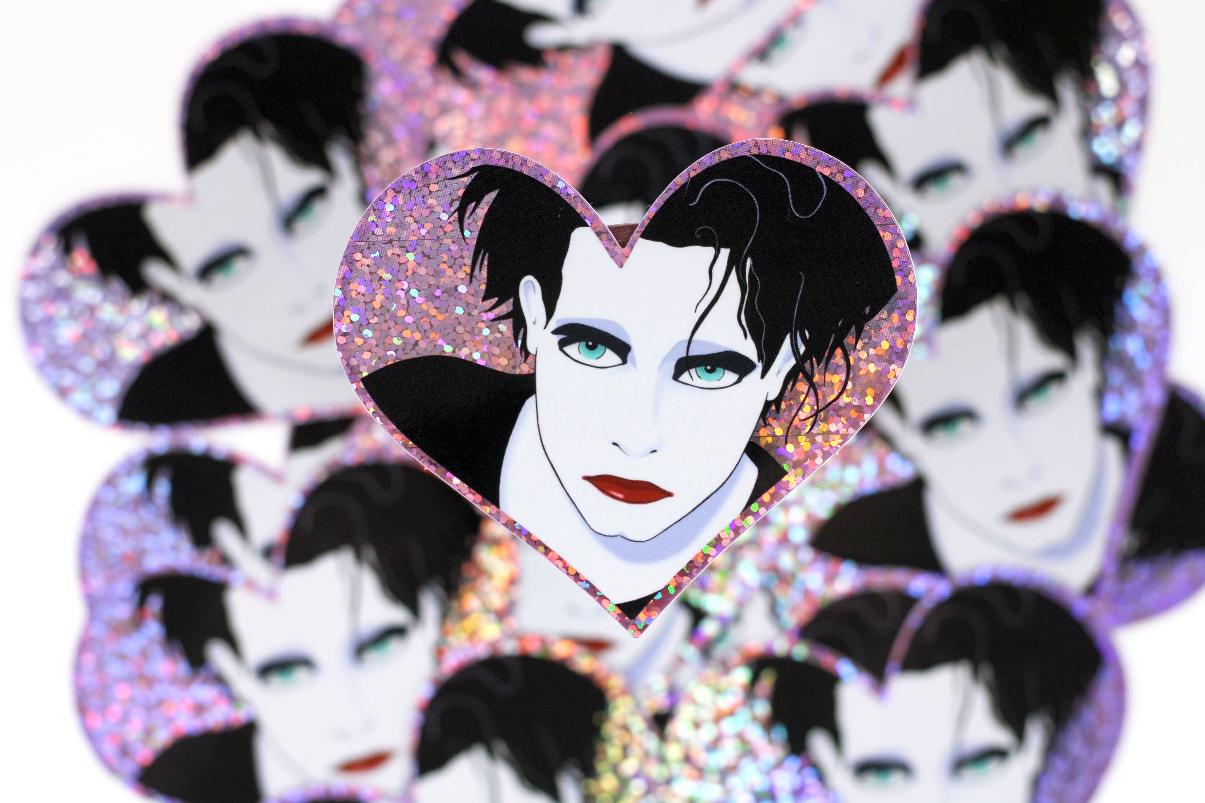 Burke & Hare Co - Wholesale Sticker - I Heart Robert - 80s Sticker - Goth Sticker1