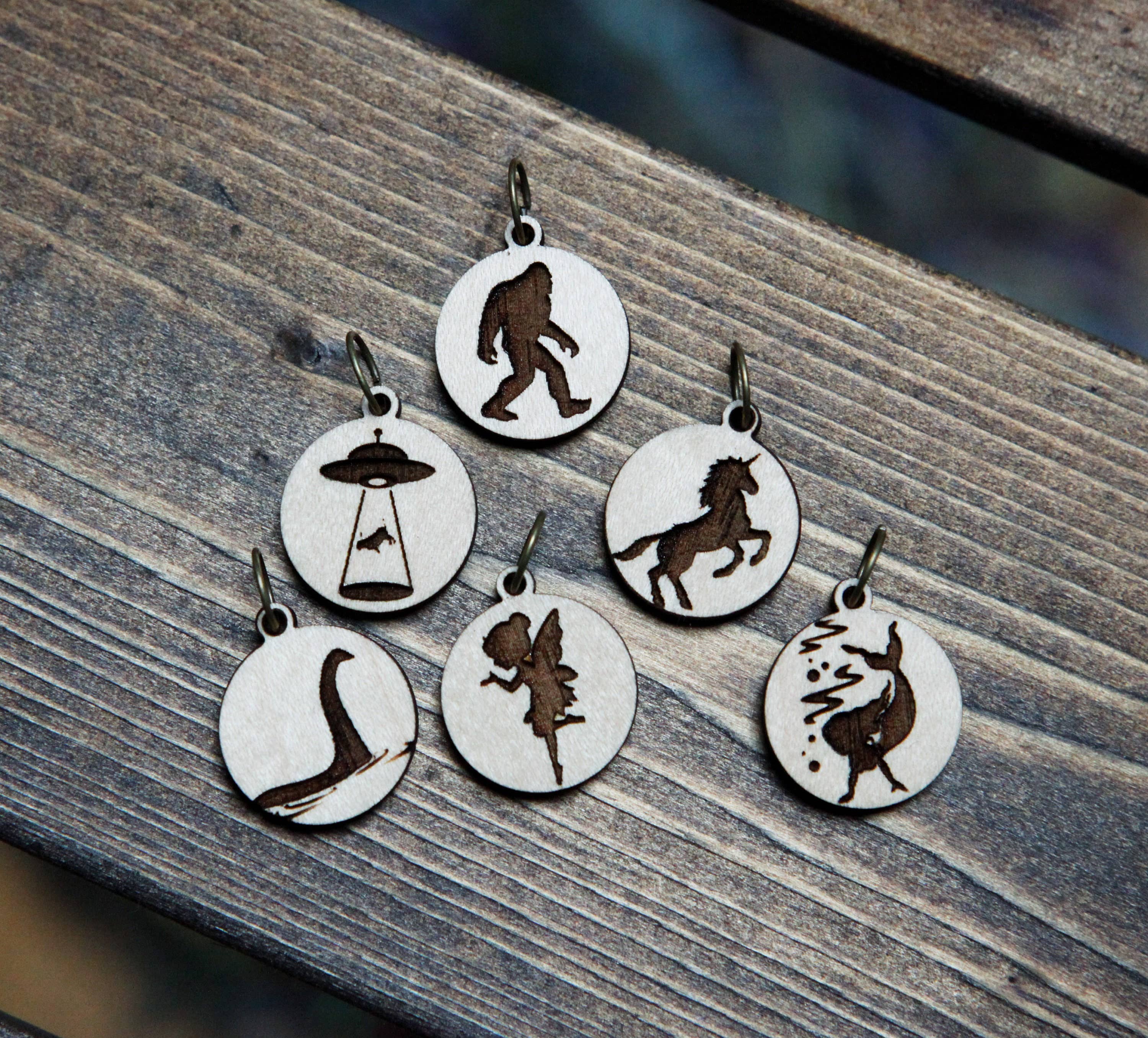 Sunrise Grove - Wholesale Knitting/Crochet Supplies - Cryptid Mythical Creatures Knitting Stitch Markers Set of 61