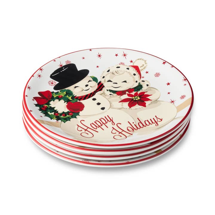 Certified International - Wholesale Salad plate - Santa's Retro Christmas Dessert Plate 9in asst.2