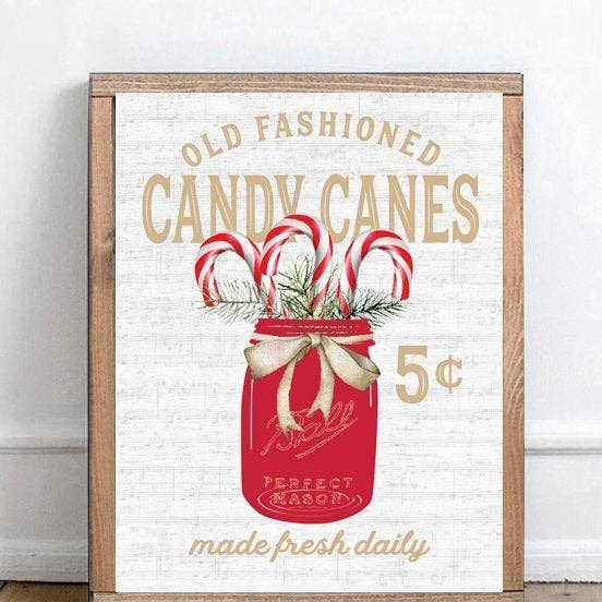 Old Fashioned Candy Canes Red Mason Jar for wholesale by Lettered & Lined