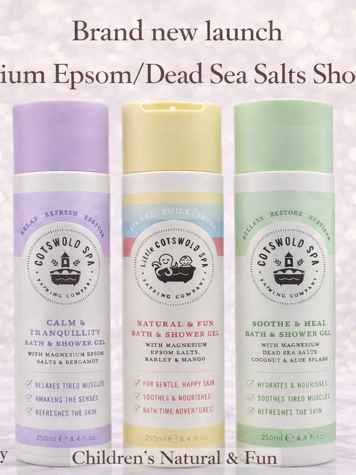 Calm & Tranquillity Bath & Shower Gel (Magnesium Epsom Salt) for wholesale by Cotswold Spa Bathing Company