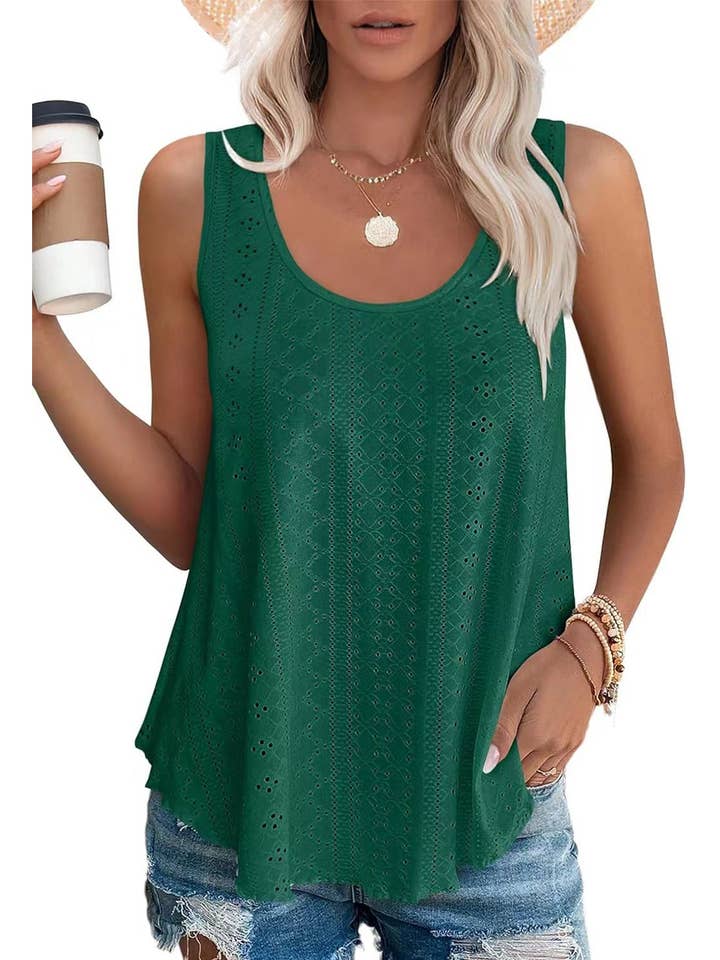 Lovesoft - Wholesale Tanktop - Dames - Dames zomerse losvallende mouwloze top met ronde hals7