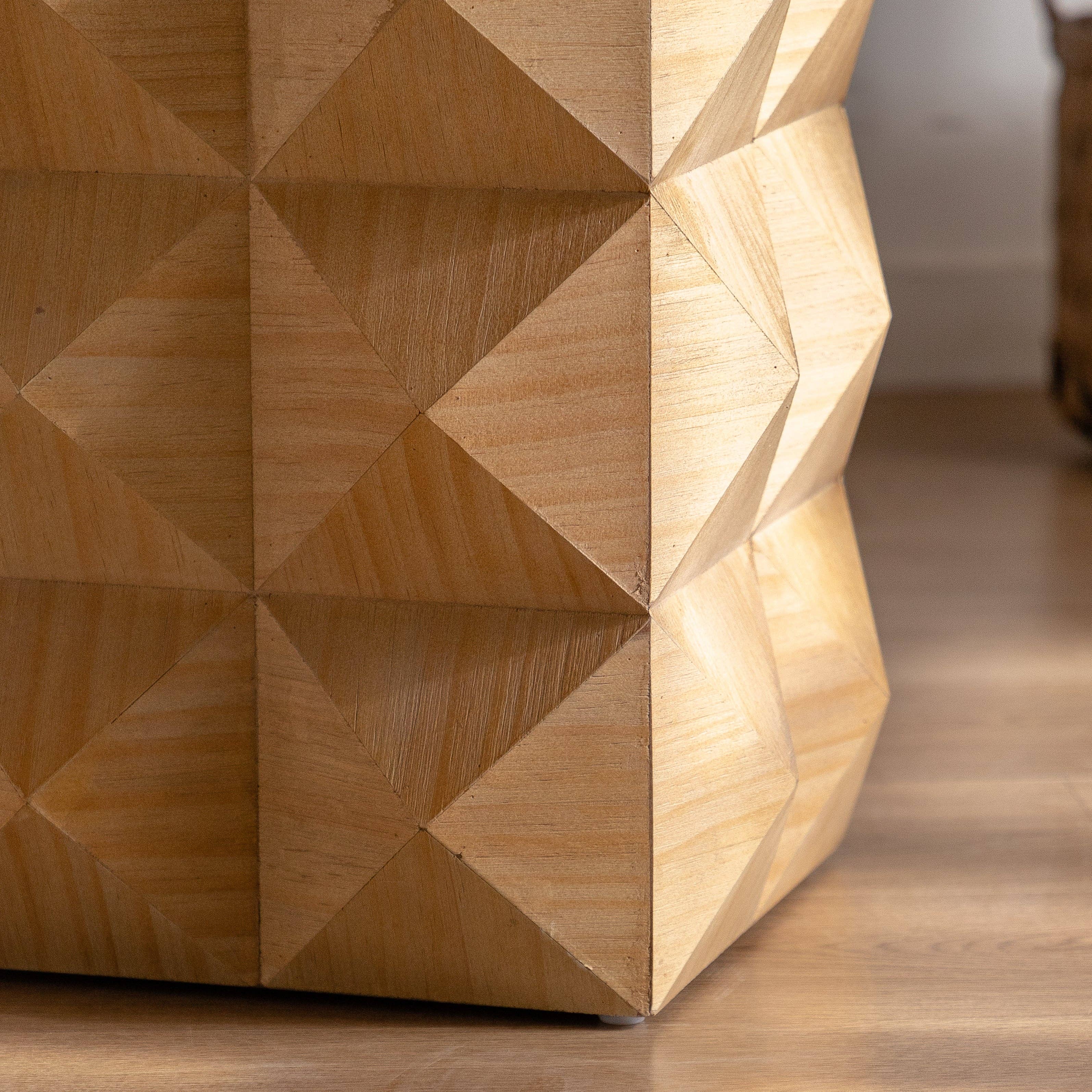 HOMYCASA DESIGN INC - Wholesale Side Table - Crema Modern Geometric Wood Side Table Natural End Table9