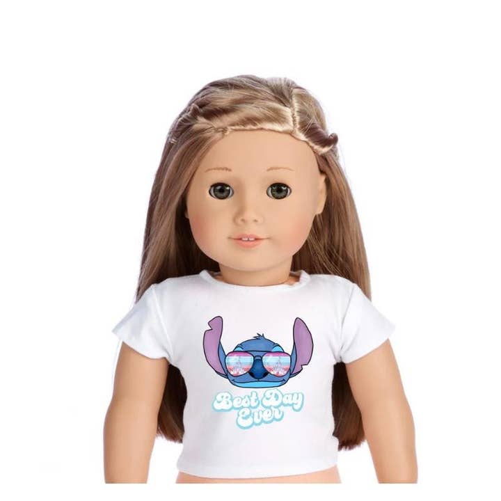 Blue Alien Retro Matching Kids & Doll T-Shirts for wholesale by Hatch & Hug