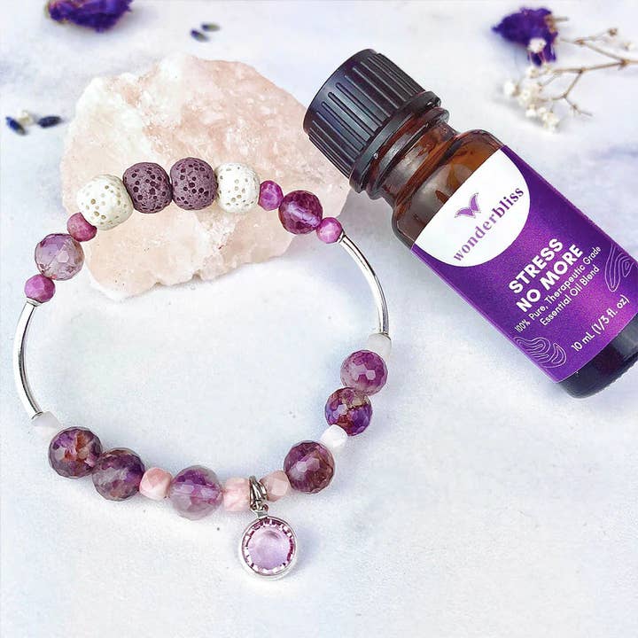 Bracelet en cristal d'aromathérapie - STRESS NO MORE pour la vente par WonderSpark