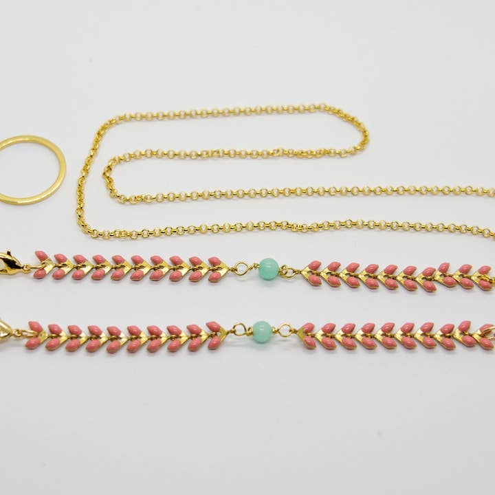 Rosa Brillenkette for engroshandel hos Sista Jewelry