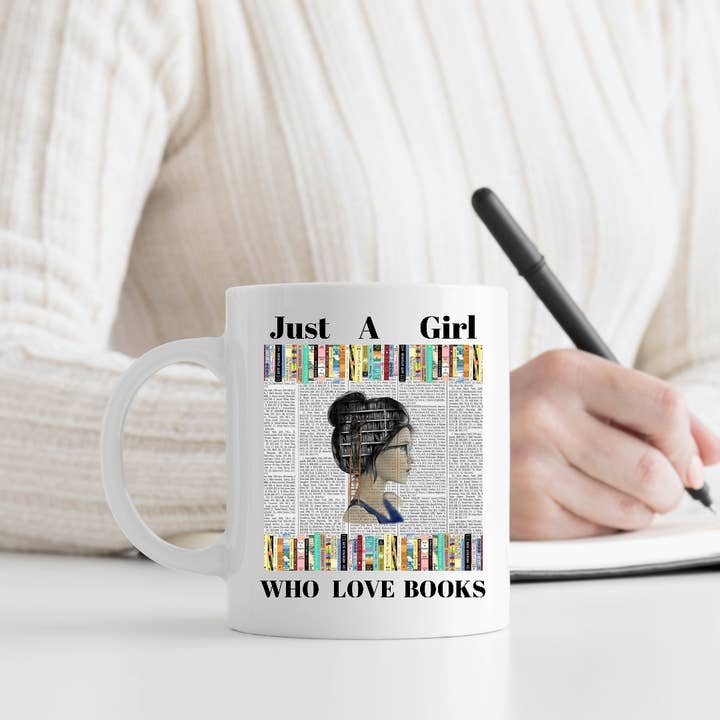 Dazzle Design Diva - Wholesale Coffee mug - Just A Girl Who Loves Book Coffee Mug Tea Cup library cup