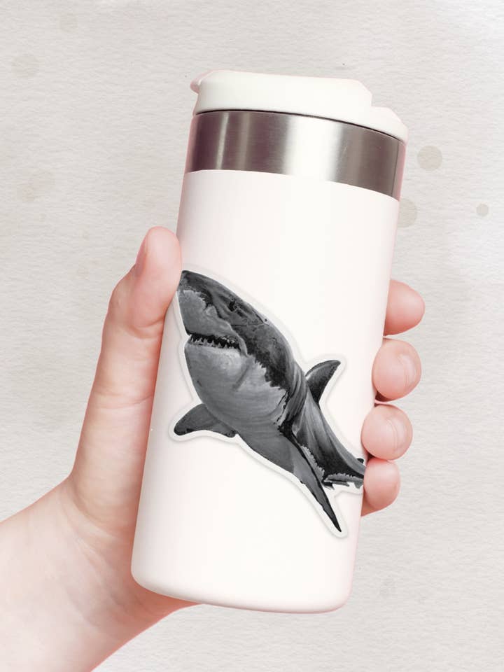 Shark Sticker - Dishwasher Safe for wholesale by Pen On Paper Co
