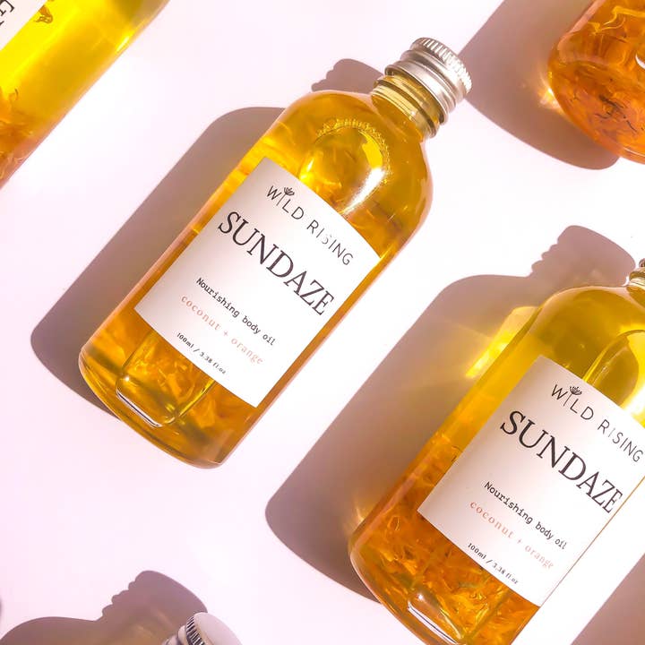 Wild Rising Skincare - Wholesale Bath/Body Oil - Calendula Infused Coconut & Orange Body Massage Cuticle Oil