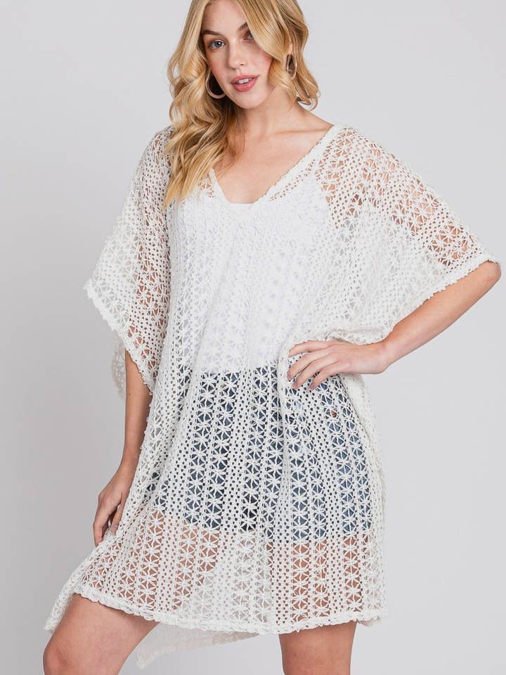MiMi Wholesale - Wholesale Swim Cover Up - Women's - MS0342 Mia Crochet Cover Up Poncho
