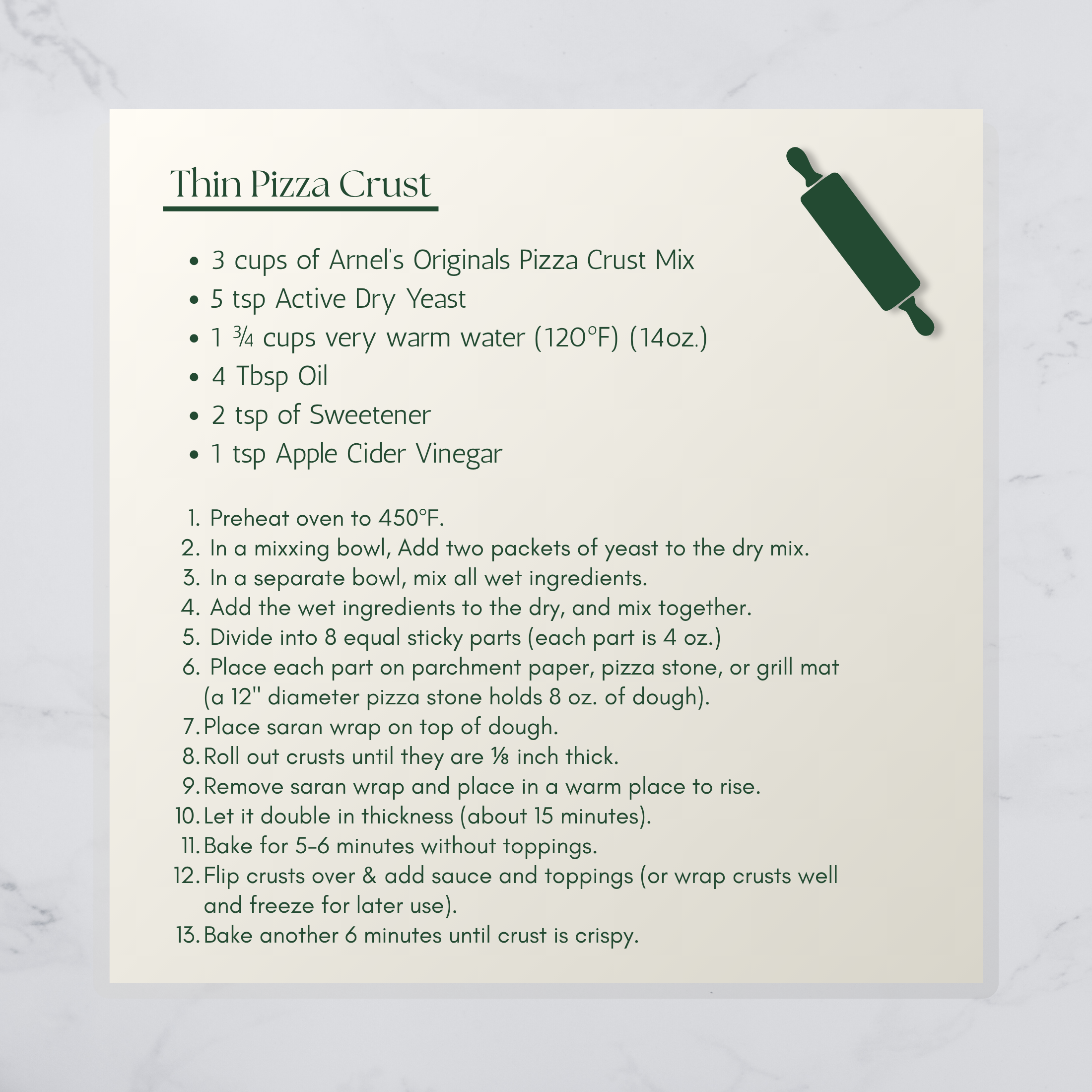 Arnel's Originals - Wholesale Bread Mix - Arnel's Organic Gluten Free Pizza Crust Mix, 2 lbs
7