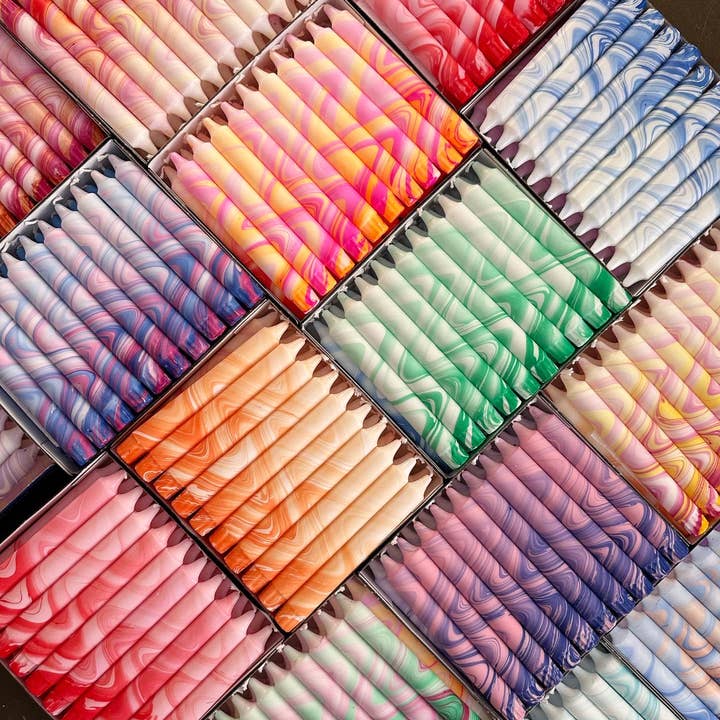 Nordtrice - Wholesale Tapered Candle/Candlestick - Taper candles - marble mix6