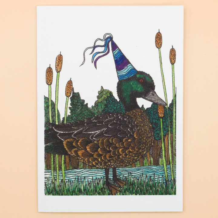 Sunshine Sea Art - Wholesale Birthday Card - Chestnut Teal Greeting Card | Australian Duck Birthday Card