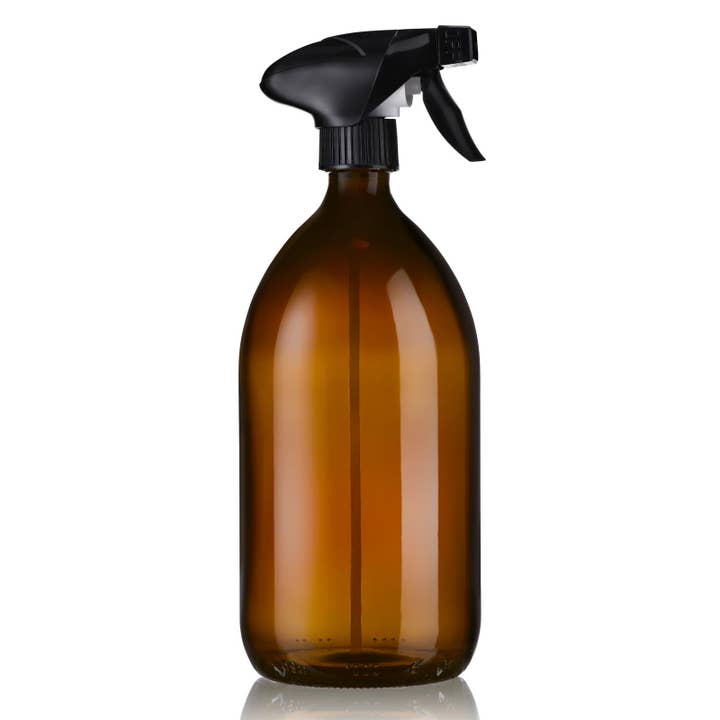 Little Pots - Wholesale Spray Bottle - Refillable amber glass bottle with black trigger spray2