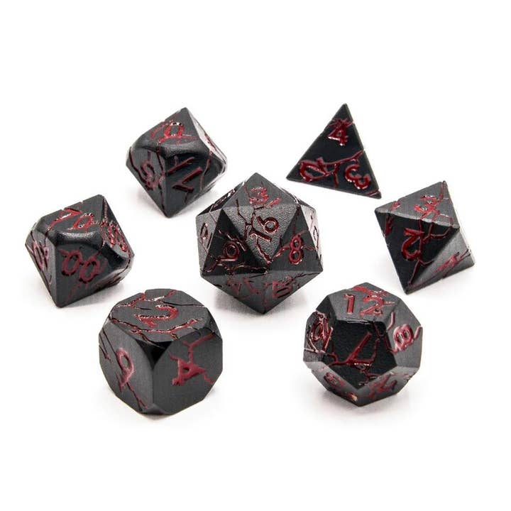 Bloodstone | Solid Metal Dice | 7-Polyhedral Set for wholesale by Tabletop Dominion Limited