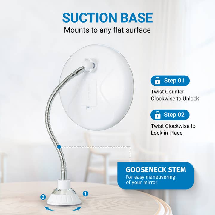 Gotham Steel/Granitestone - Wholesale Vanity Mirror - My Flexible LED-Illuminated Mirror 5x Magnification3