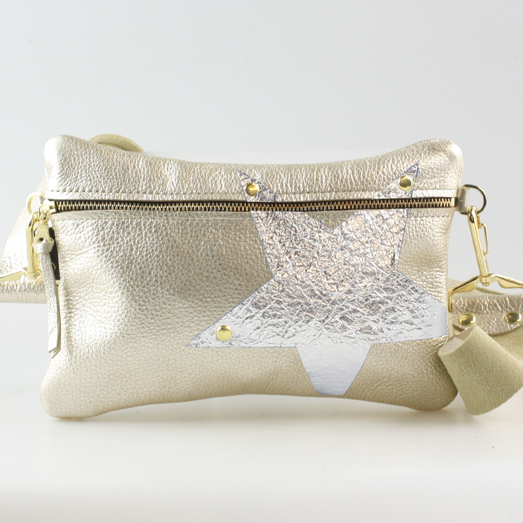 Zina Kao Exclusives - Wholesale Belt Bag - Women's - The Metallic Vail Hipbag w/Star Applique5