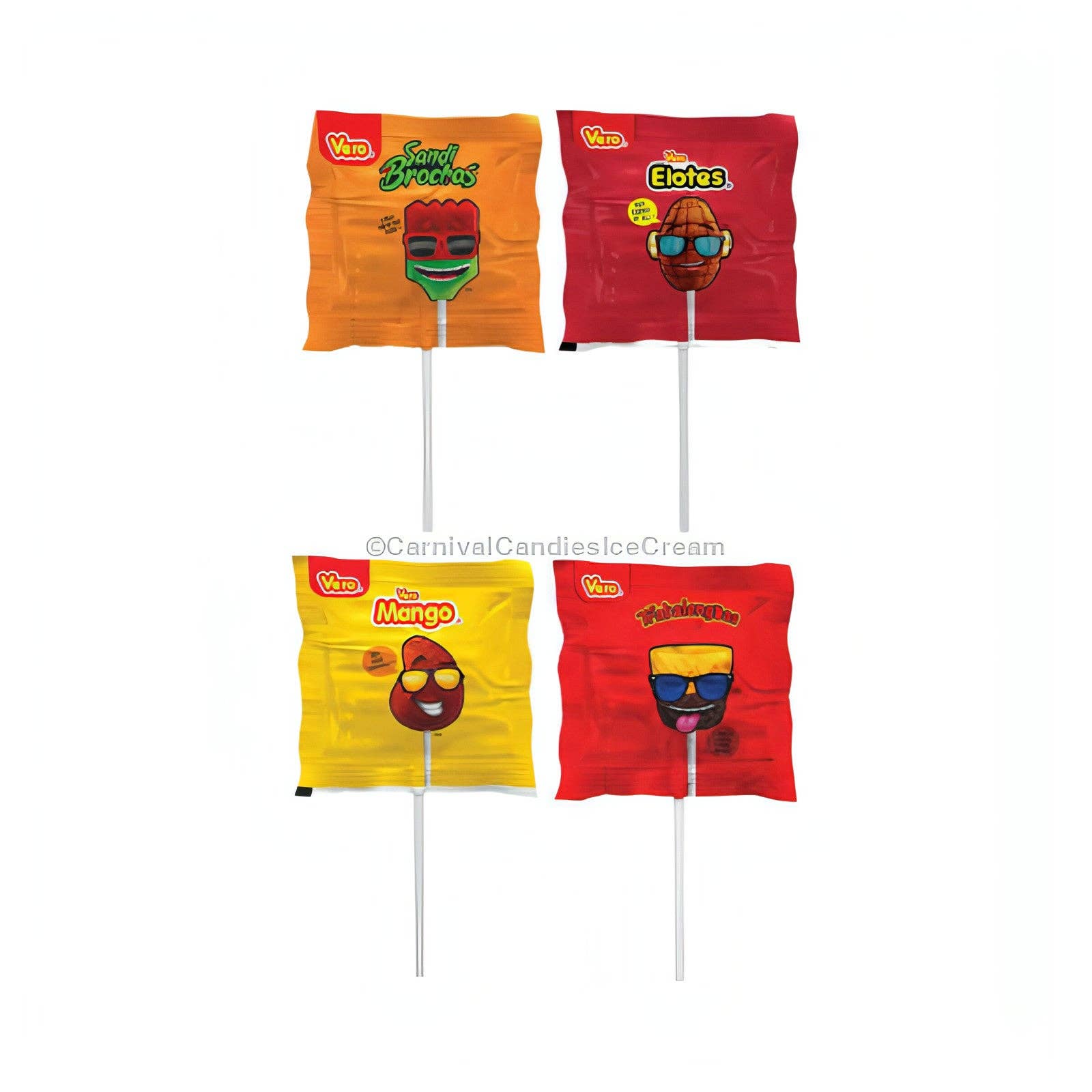 Carnival Candies & Ice Cream Inc. - Wholesale Lollipop - Vero Banda Fuego Mexican Candy Lollipop Mix (20 Count)1