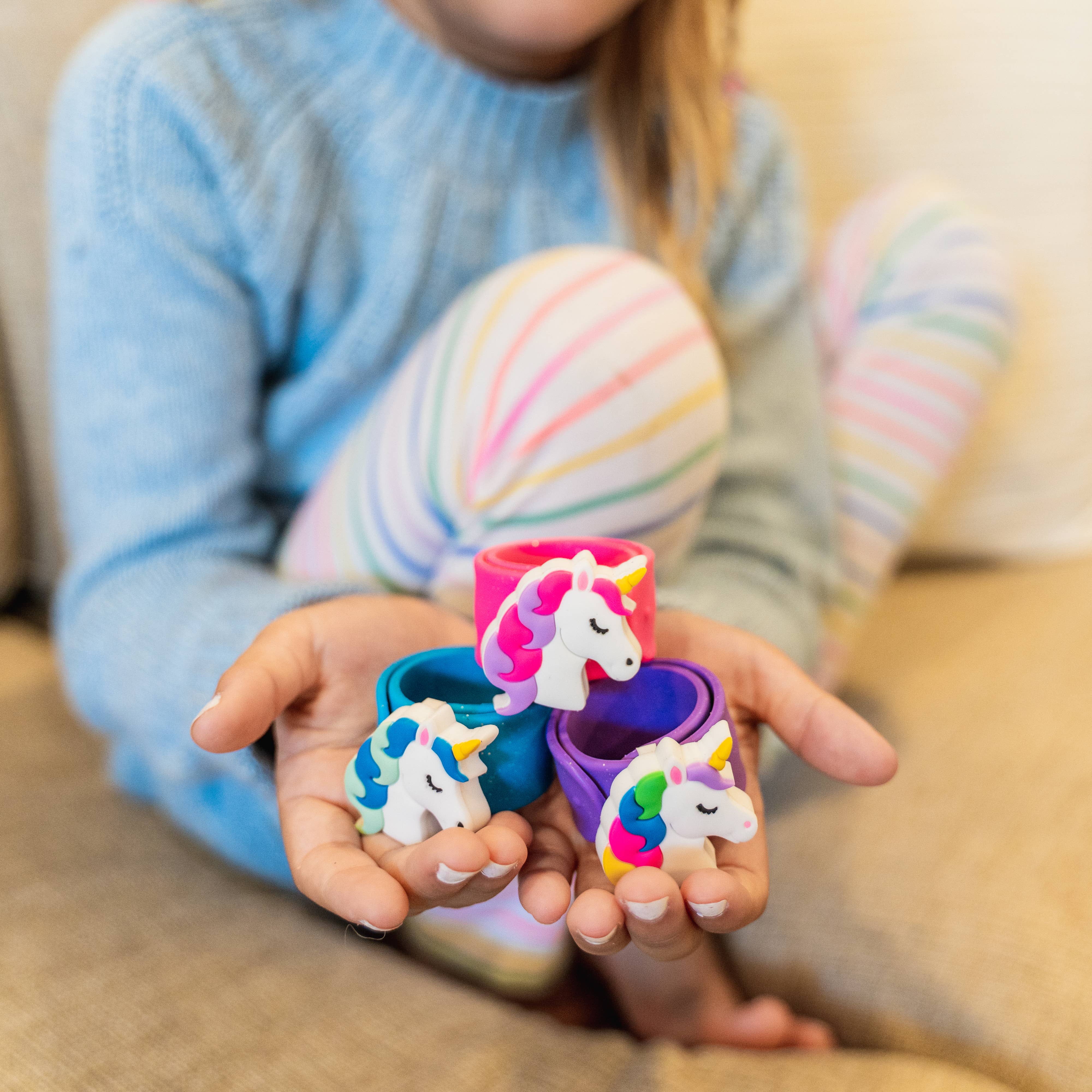 Frog Sac - Wholesale Light-Up Toy - Kids & Baby - Light Up LED Unicorn Slap Bracelets - 3 Pack8