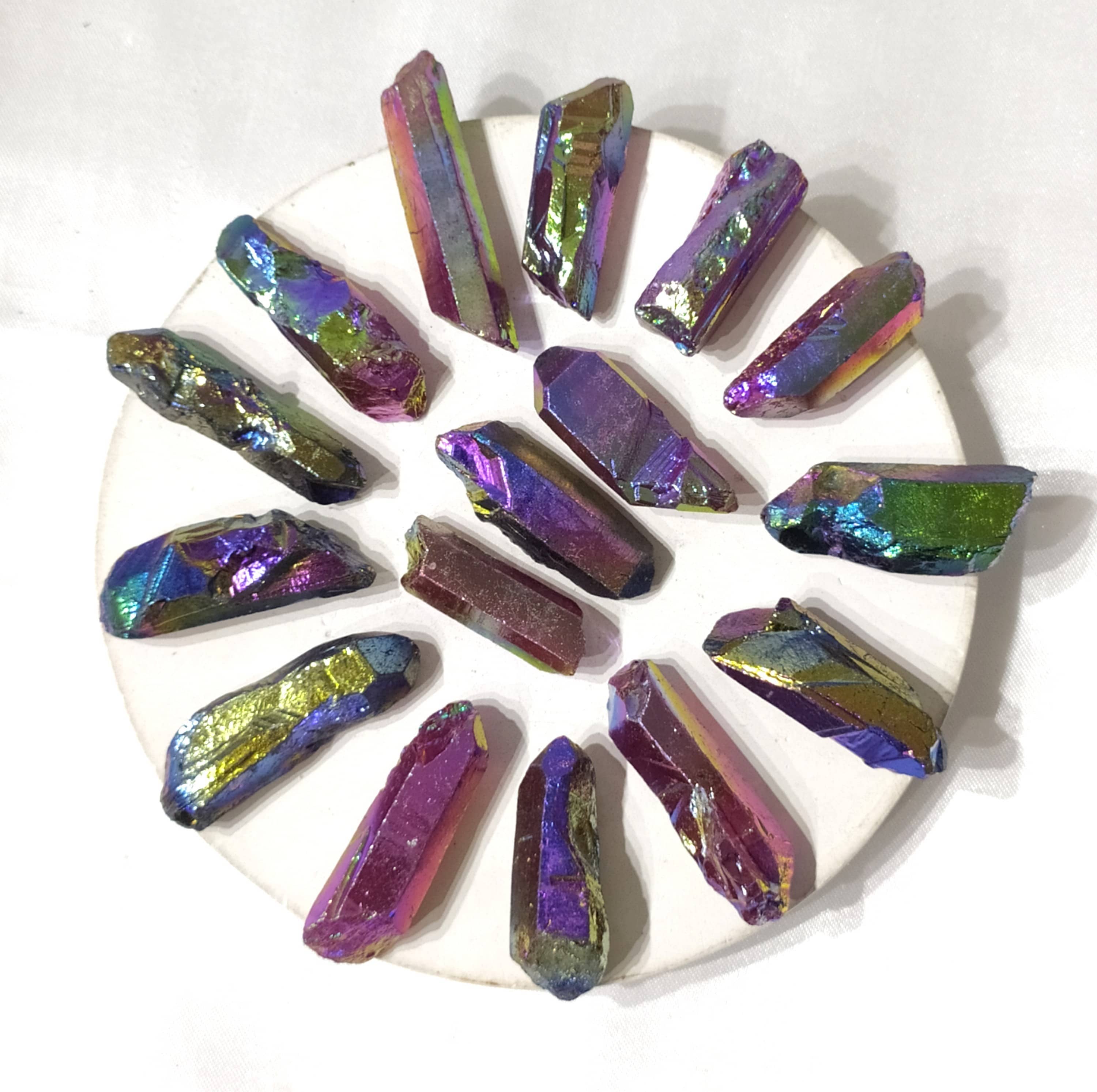 Soothing Crystals - Wholesale Spiritual Stone/Crystal - Angel Aura Quartz Point | Green Aura Point | Raw Crystals25