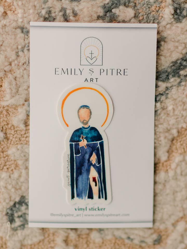 St. Peregrine Sticker for wholesale by Emily S Pitre Art